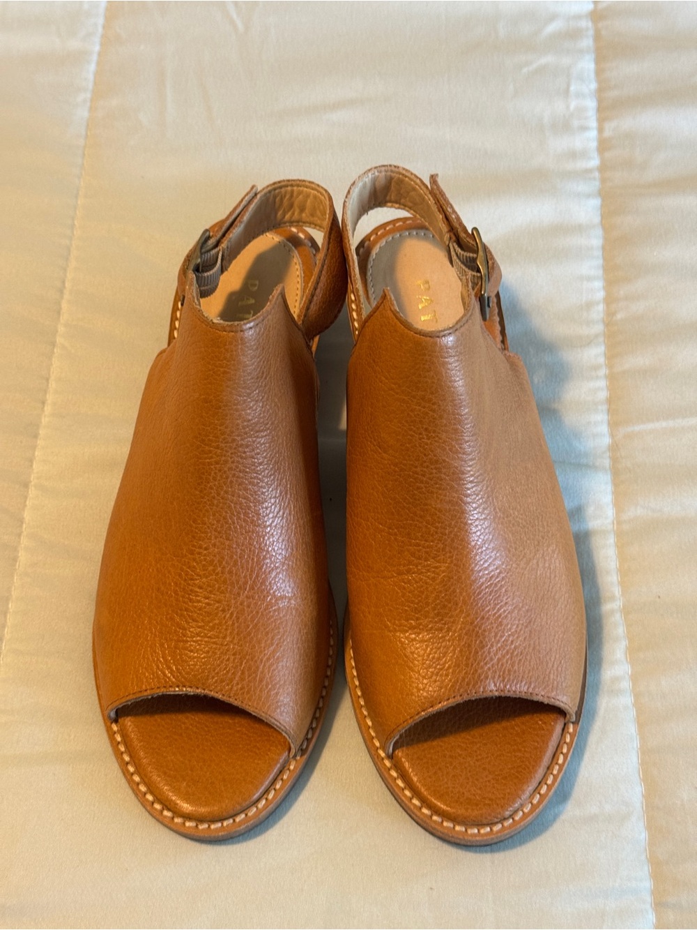 Classic Tan Leather Open-Toe Slingback - Picture 9 of 16